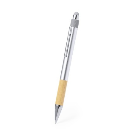 Stylet Éco-responsable Pratique Personnalisé Bille Deimox Matières : bambou Couleurs : argenté cadeau entreprise pas cher