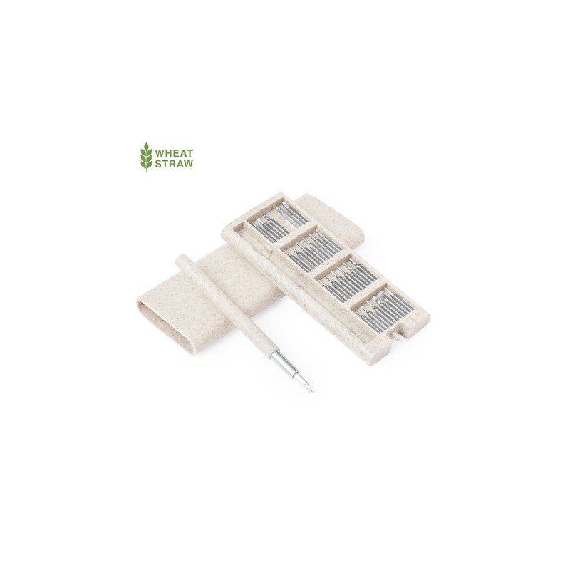 Set d'Outils Éco-responsables et Pratiques Personnalisés Zephyr Matières : ABS Couleurs : naturel personnalisable avec votre log