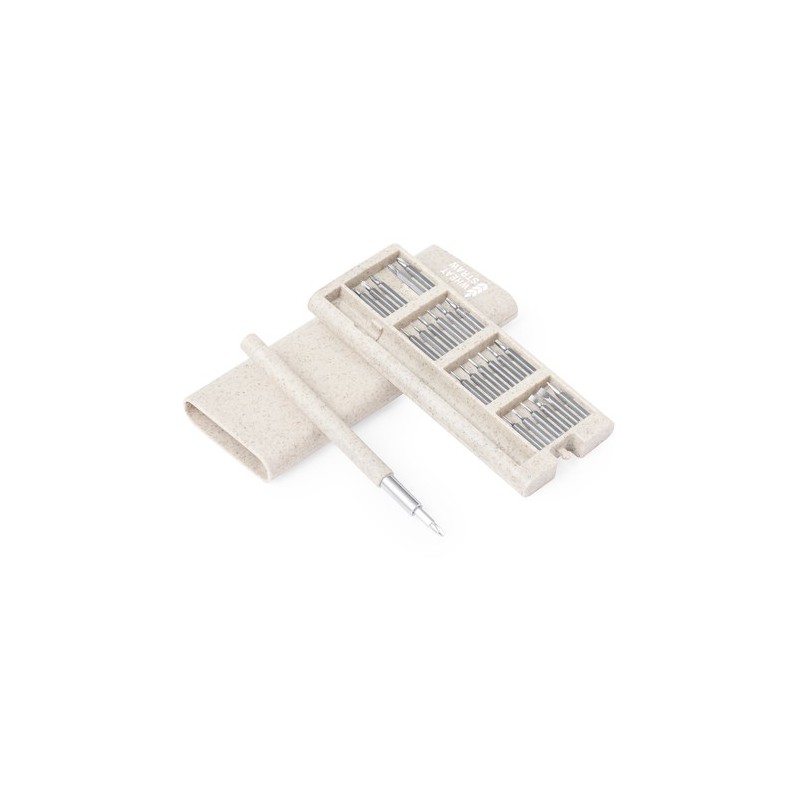 Set d'Outils Éco-responsables et Pratiques Personnalisés Zephyr Matières : ABS Couleurs : naturel cadeau entreprise pas cher