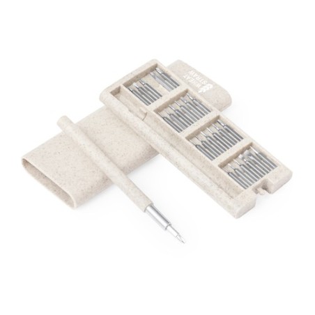 Set d'Outils Éco-responsables et Pratiques Personnalisés Zephyr Matières : ABS Couleurs : naturel cadeau entreprise pas cher