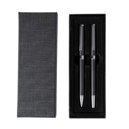 Set de Stylo et Roller Personnalisés Élégants Okonel à Prix Abordable Matières : métal Couleurs : noir
