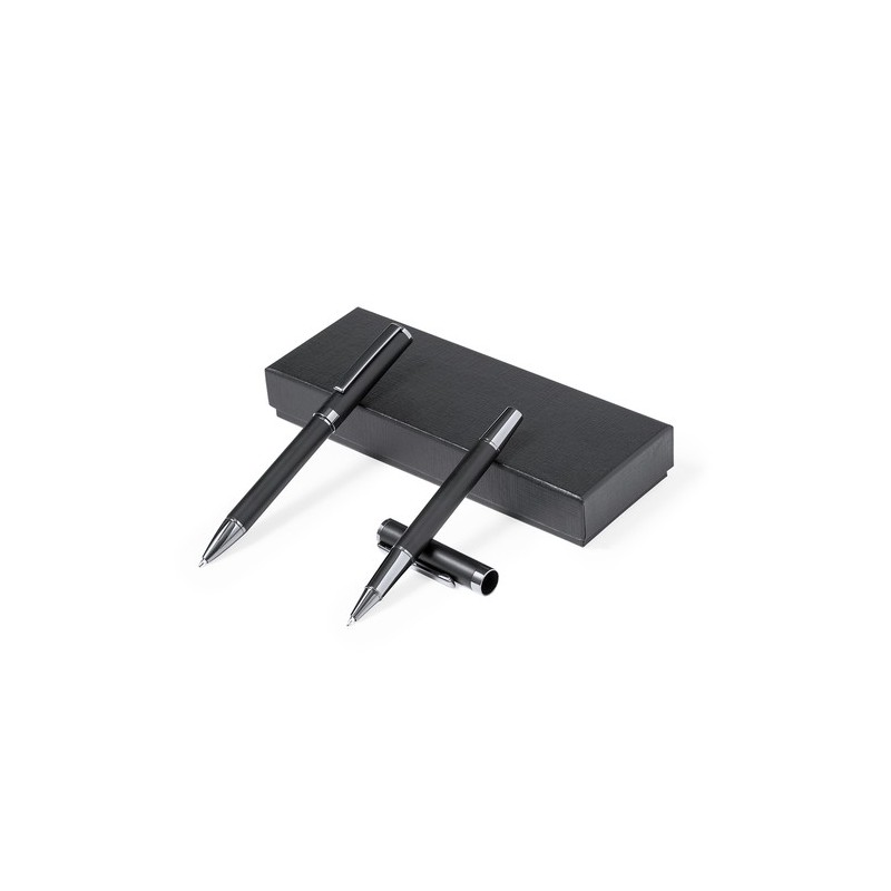 Set de Stylo et Roller Personnalisés Élégants Okonel à Prix Abordable Matières : métal Couleurs : noir personnalisable avec votr