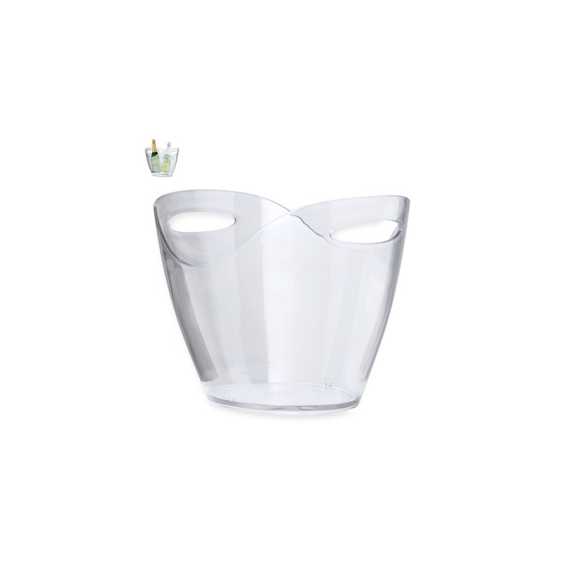 Seau à Glaçons Éco-responsable Élégant Personnalisé Aretha Matières : polystyrène (PS) Couleurs : transparent personnalisable av