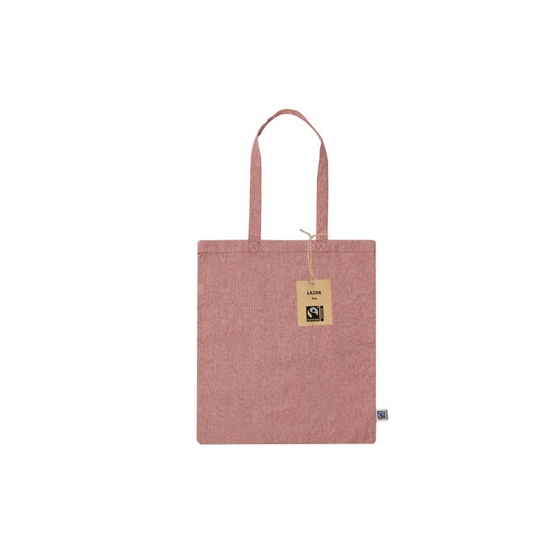 Sac Éco-responsable Personnalisé de Shopping Lazar Fairtrade Matières : coton recyclé Couleurs : bleu personnalisable avec votre