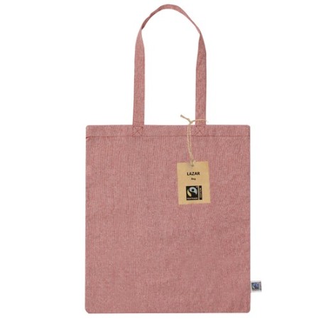 Sac Éco-responsable Personnalisé de Shopping Lazar Fairtrade Matières : coton recyclé Couleurs : bleu personnalisable avec votre