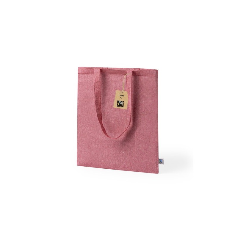 Sac Éco-responsable Personnalisé de Shopping Lazar Fairtrade Matières : coton recyclé Couleurs : naturel personnalisable avec vo