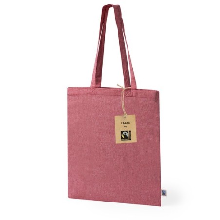 Sac Éco-responsable Personnalisé de Shopping Lazar Fairtrade Matières : coton recyclé Couleurs : naturel objet promotionnel éco-