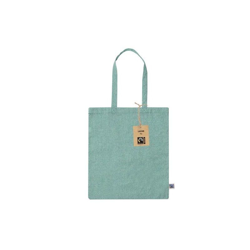 Sac Éco-responsable Personnalisé de Shopping Lazar Fairtrade Matières : coton recyclé Couleurs : naturel objet promotionnel éco-