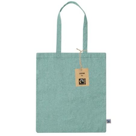 Sac Éco-responsable Personnalisé de Shopping Lazar Fairtrade Matières : coton recyclé Couleurs : naturel objet promotionnel éco-