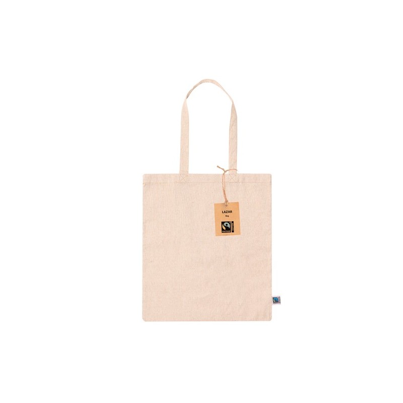 Sac Éco-responsable Personnalisé de Shopping Lazar Fairtrade Matières : coton recyclé Couleurs : vert goodies personnalisé en st