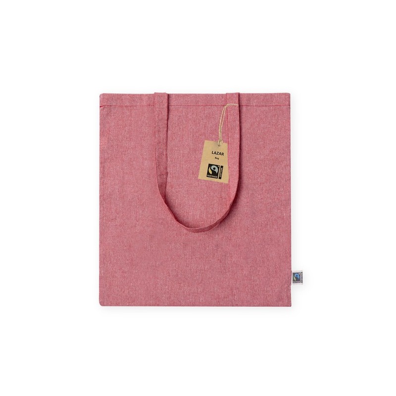 Sac Éco-responsable Personnalisé de Shopping Lazar Fairtrade Matières : coton recyclé Couleurs : vert impression haute définitio