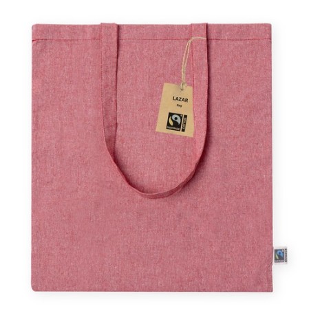 Sac Éco-responsable Personnalisé de Shopping Lazar Fairtrade Matières : coton recyclé Couleurs : vert impression haute définitio