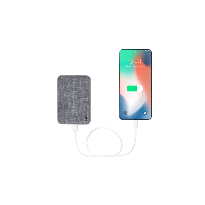 Power Bank  Syrong - Chargeur portable 10000mAh Couleurs : gris Matières : polyester recyclé goodies publicitaire événementiel