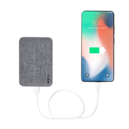 Power Bank  Syrong - Chargeur portable 10000mAh Couleurs : gris Matières : polyester recyclé goodies publicitaire événementiel