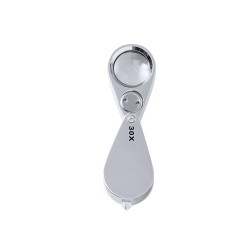 Loupe pliante personnalisée 30X de bureau - Yoplin Matières : métal Couleurs : argenté