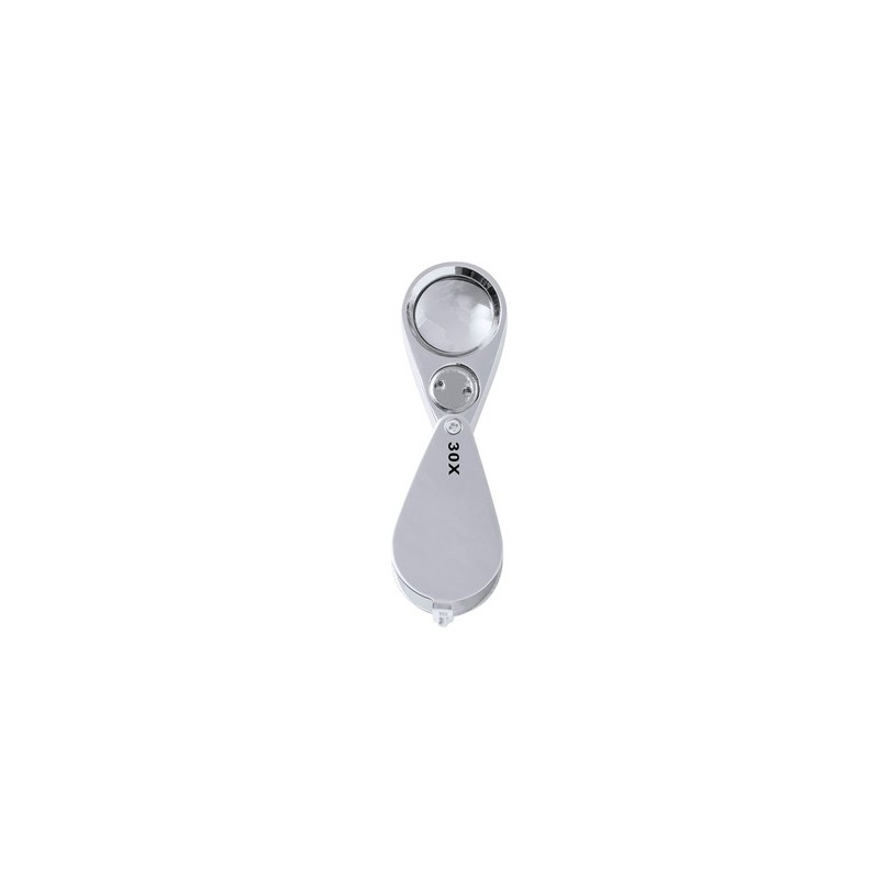 Loupe pliante personnalisée 30X de bureau - Yoplin Matières : métal Couleurs : argenté