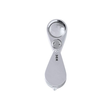 Loupe pliante personnalisée 30X de bureau - Yoplin Matières : métal Couleurs : argenté
