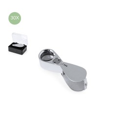Loupe pliante personnalisée 30X de bureau - Yoplin Matières : métal Couleurs : argenté 2