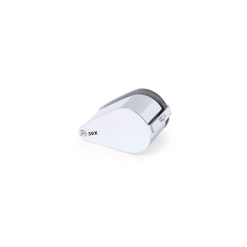 Loupe pliante personnalisée 30X de bureau - Yoplin Matières : métal Couleurs : argenté cadeau entreprise pas cher