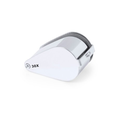 Loupe pliante personnalisée 30X de bureau - Yoplin Matières : métal Couleurs : argenté cadeau entreprise pas cher