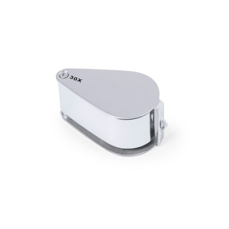 Loupe pliante personnalisée 30X de bureau - Yoplin Matières : métal Couleurs : argenté cadeau collaborateur premium
