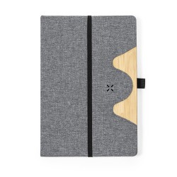 Bloc Notes Éco-responsable et Pratique avec Chargeur Dalou Matières : bambou Couleurs : gris