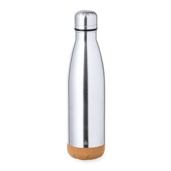 Bouteille Isotherme Éco-responsable Personnalisée Thermique Dagles Matières : liège Couleurs : argenté