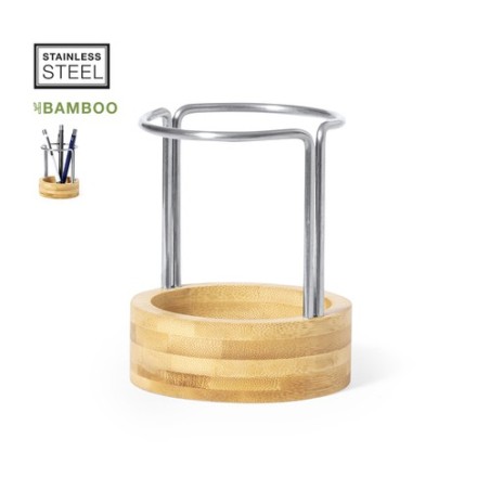 Porte-Crayons Éco-responsable et Chic Personnalisé pas cher Oswin Matières : bambou