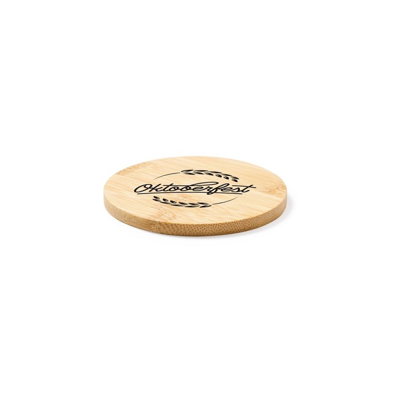 Sous-Verre Éco-responsable Personnalisé Élégant Derrik pas cher Matières : bambou goodies publicitaire événementiel