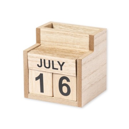 Porte-Crayons Éco-responsable Personnalisé avec Calendrier Perpétuel Laorek Matières : MDF personnalisable avec votre logo