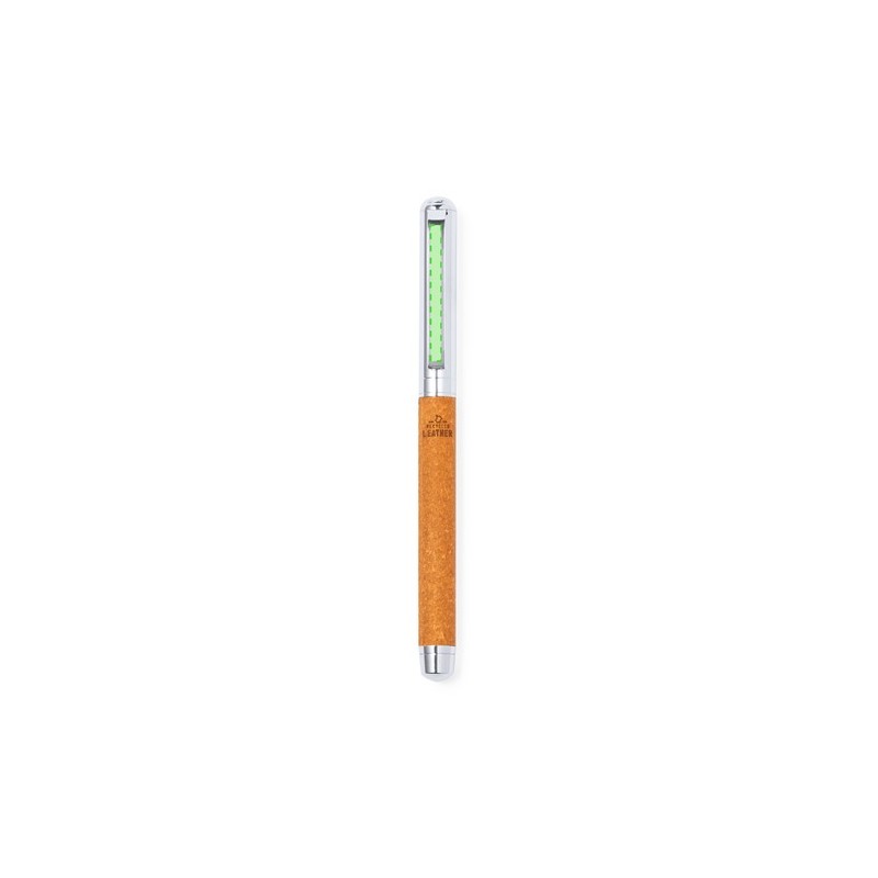 Set Éco-responsable de Stylos et Rollers Personnalisés Vincen pas cher Matières : cuir recyclé impression logo haute qualité