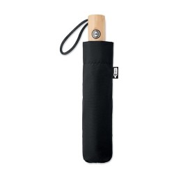 Parapluie pliable  190T en RPET de 23'' - LEEDS Matières : métal Couleurs : noir objet publicitaire robuste