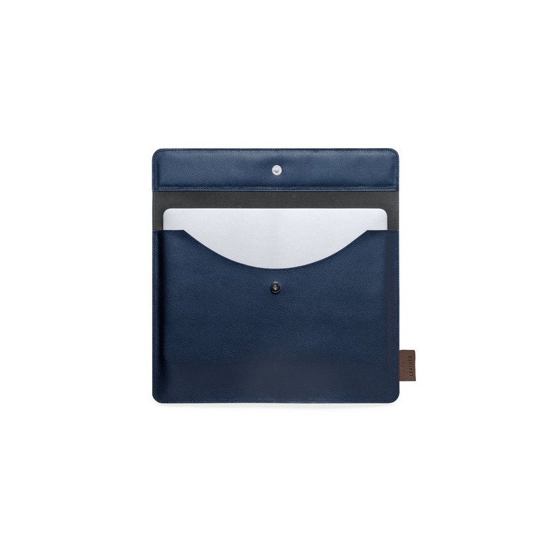 Housse Éco-responsable Personnalisée pour Ordinateur Portable - Kroll Matières : cuir recyclé Couleurs : bleu marine personnalis