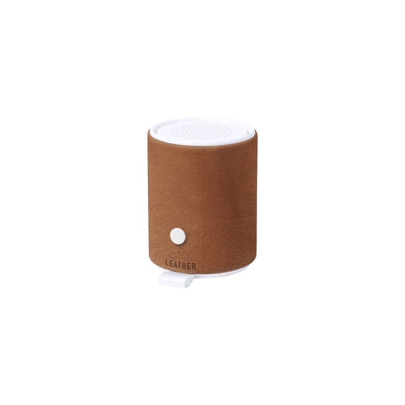 Haut-Parleur Éco-responsable Bluetooth Personnalisé - Sotep RCS Matières : cuir recyclé Couleurs : marron