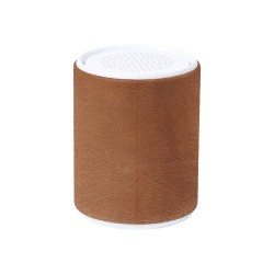 Haut-Parleur Éco-responsable Bluetooth Personnalisé - Sotep RCS Matières : cuir recyclé Couleurs : marron cadeau entreprise pas 