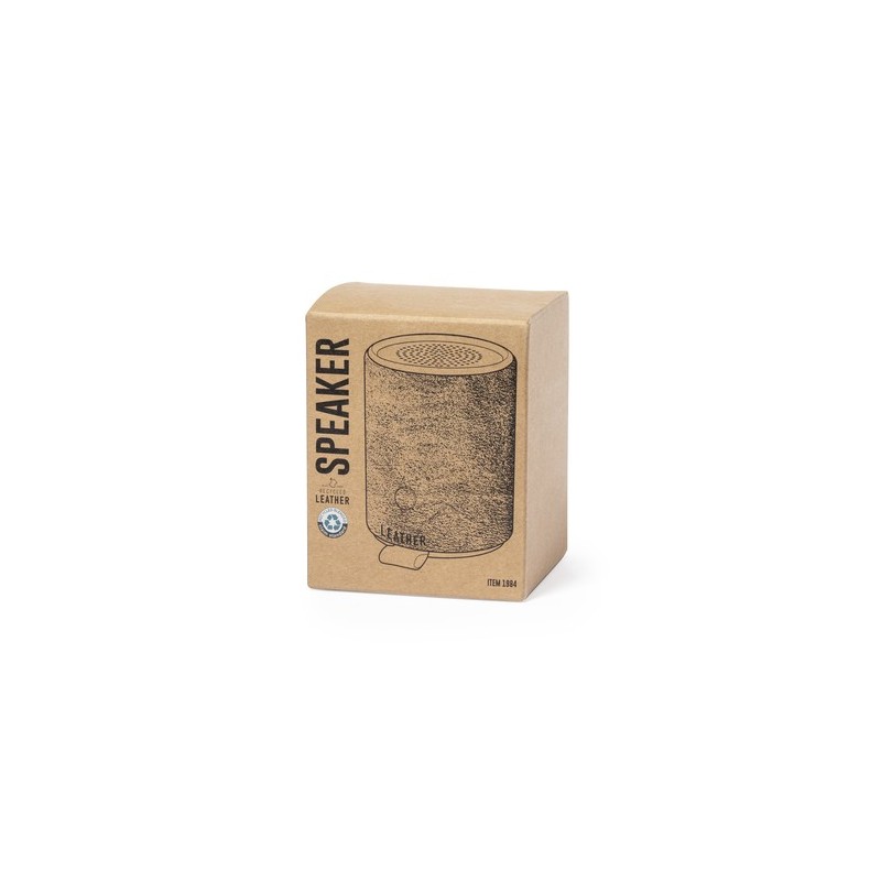 Haut-Parleur Éco-responsable Bluetooth Personnalisé - Sotep RCS Matières : cuir recyclé Couleurs : marron objet promotionnel éco