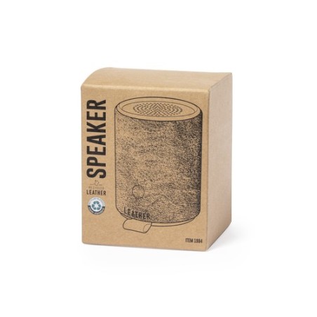 Haut-Parleur Éco-responsable Bluetooth Personnalisé - Sotep RCS Matières : cuir recyclé Couleurs : marron objet promotionnel éco