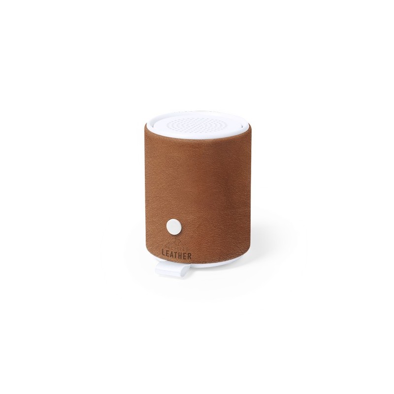 Haut-Parleur Éco-responsable Bluetooth Personnalisé - Sotep RCS Matières : cuir recyclé Couleurs : marron cadeau collaborateur p