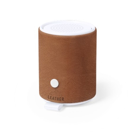 Haut-Parleur Éco-responsable Bluetooth Personnalisé - Sotep RCS Matières : cuir recyclé Couleurs : marron cadeau collaborateur p