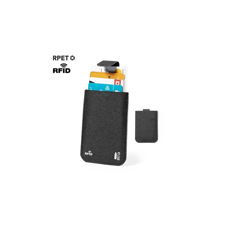 Porte-Cartes Personnalisé Élégant et Sécurisé RFID Guarex Couleurs : noir Matières : polyester recyclé personnalisable avec votr