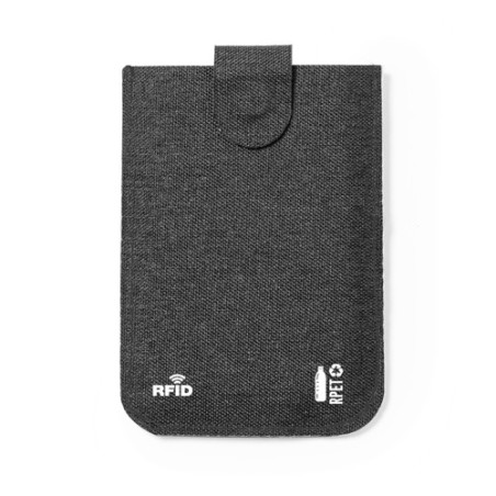 Porte-Cartes Personnalisé Élégant et Sécurisé RFID Guarex Couleurs : noir Matières : polyester recyclé marquage laser ultra préc