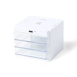Chargeur Organisateur Personnalisé Idéal pour Bureau - Macky Couleurs : blanc
