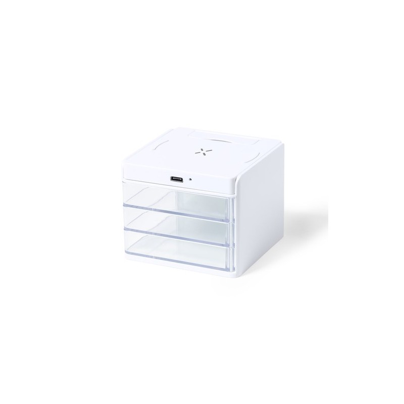 Chargeur Organisateur Personnalisé Idéal pour Bureau - Macky Couleurs : blanc