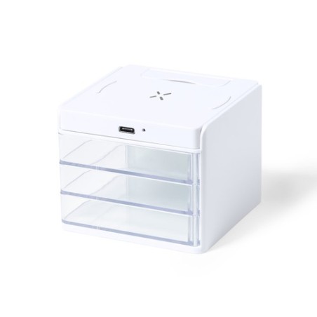 Chargeur Organisateur Personnalisé Idéal pour Bureau - Macky Couleurs : blanc