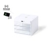 Chargeur Organisateur Personnalisé Idéal pour Bureau - Macky Couleurs : blanc personnalisable avec votre logo