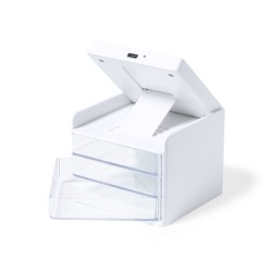 Chargeur Organisateur Personnalisé Idéal pour Bureau - Macky Couleurs : blanc cadeau entreprise pas cher