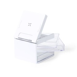 Chargeur Organisateur Personnalisé Idéal pour Bureau - Macky Couleurs : blanc goodies publicitaire événementiel