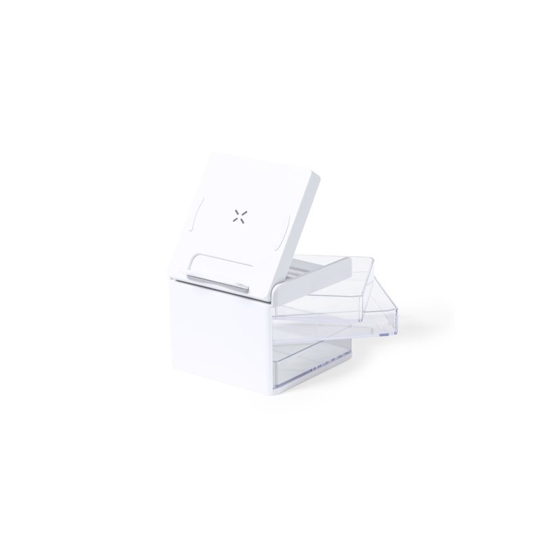 Chargeur Organisateur Personnalisé Idéal pour Bureau - Macky Couleurs : blanc goodies publicitaire événementiel