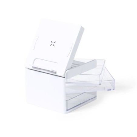 Chargeur Organisateur Personnalisé Idéal pour Bureau - Macky Couleurs : blanc goodies publicitaire événementiel