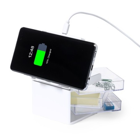 Chargeur Organisateur Personnalisé Idéal pour Bureau - Macky Couleurs : blanc impression haute définition